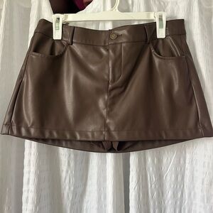 garage leather mini skirt